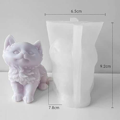 Miniatura 3 de Moldes para velas de gato sentado, molde de silicona de animales 3D para hacer velas, bricolaje hecho a mano, jabón hecho a mano, molde de resina