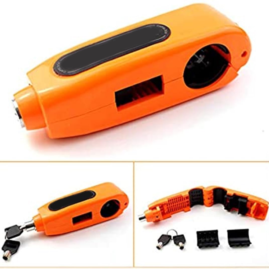 Cavo Antifurto Per Freno A Disco Moto - 1,5m Con Molla Sicurezza - Arancione - Foto 9