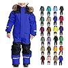 Snow Suits for Boys Girls Jumpsuit Snowsuits Windproof Waterproof Ski Suit Thickened Fleece Lined Snow Jackets Coat