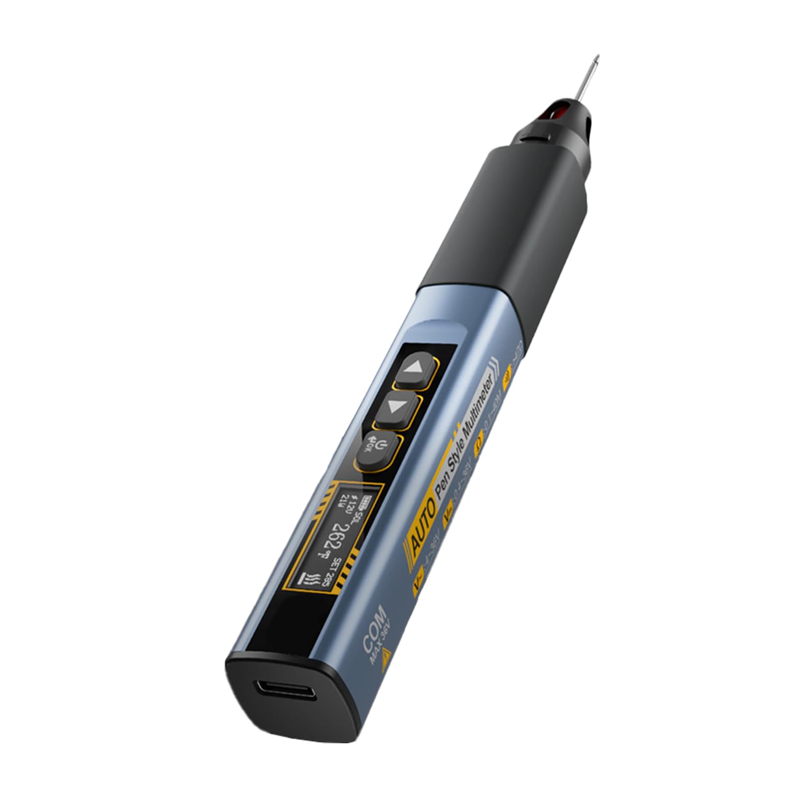 Kit di saldatura portatile UADME 2 in 1 con display OLED, riscaldamento rapido e temperatura regolabile, shutoff automatico, include lead di test multimetro (Blu navy)
