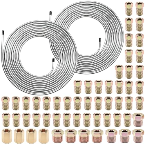 smseace 1/4" Brake Line Kit,2Set 25FT Brake Lines with 54Pcs Fitting by smseace - Used condition - US$21.97