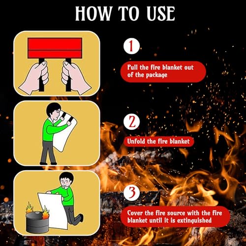 Image of 8 Pack Fire Blanket Fiberglass Fire Emergency Blanket 59 x 59 Inch Flame Retardant Fire Suppression Blanket Fireproof Emergency Survival Fire Blanket for Home Kitchen Car Office Warehouse