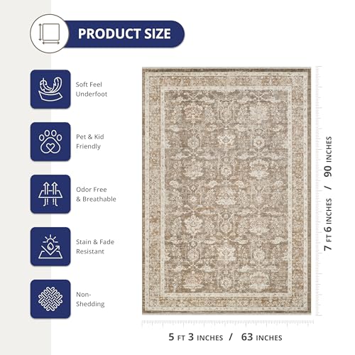 Tapete Oriental Vintage Abani 5'3" x 7'10" Rectangular miniatura 2