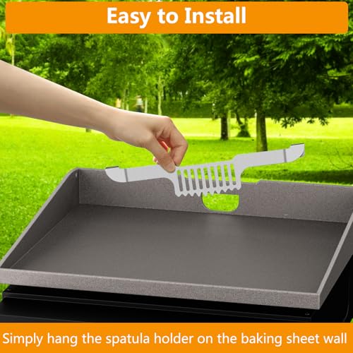 Zhsx YZM-Y Grease Gate Spatula Holder For Blackstone Griddle,11.8 Inch Magnetic Design Prevent Food From Falling Stainless Steel Grill Barbecue Tool Rack Griddle Accessories thumb #1