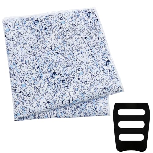 Image of Floral Pocket Squares for Men with Holder Printed Flower Mens Handkerchief Cotton Suit Pocket Hanky for Wedding