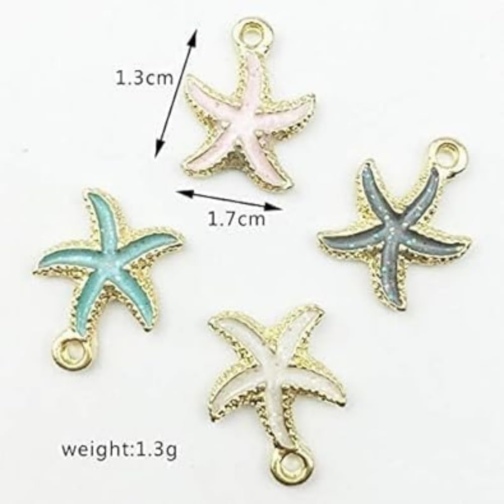 13Pcs Starfish Conch Sea Shell Pendants Mixed Random, DIY Charms Sea Necklace Pendant for Women Jewelry Handmade Nautical Ocean Shell Enamel Craft Accessory Jewelry Making Charms - Image 2