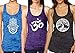 Yoga Tank Top - Burnout Racerback Pack of 3 (Medium, Black/Dark Blue/Purple)