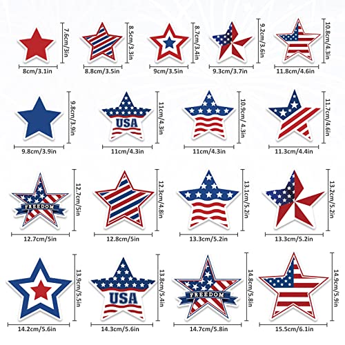 Whaline 17Pcs Patriotic Refrigerator Magnets Red Blue Star Magnetic Stickers 4Th Of July Decorative Garage Magnet For Independence Day Fridge Car Metal Door Mailbox Locker Office Cabinets Decor #TOP1