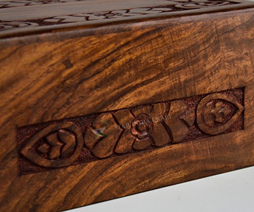 Star India Craft Borders Wooden Urns For Human Ashes Adult Funeral Urn, Beautifully Handmade & Handcrafted Wooden Cremation Urns For Ashes Engraving, Wooden Box (Natural, Large - 180 Cu/In) #TOP6