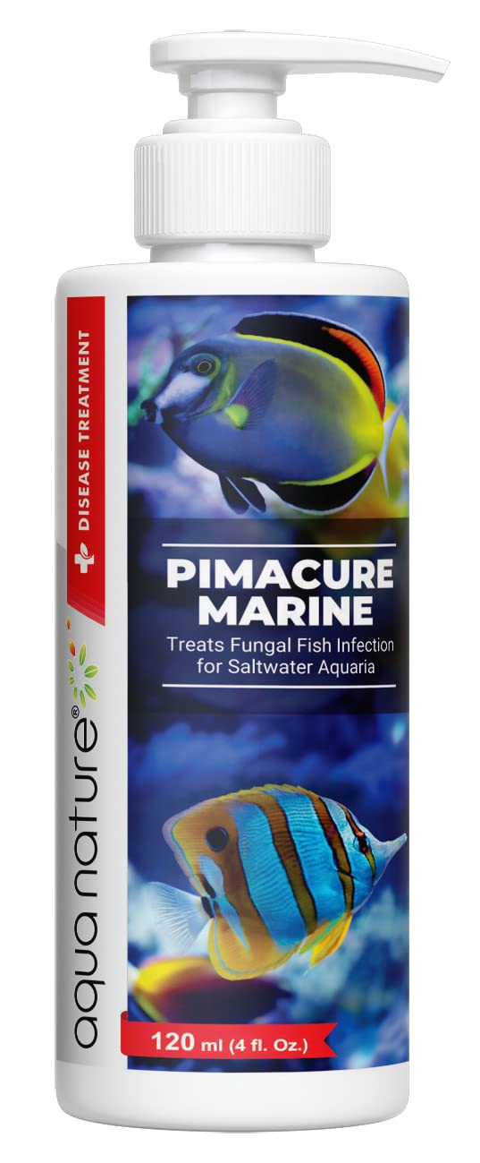 AquaNature® PimaCure Marine Treats Fungal Fish Infection for Saltwater Aquaria (120ml)