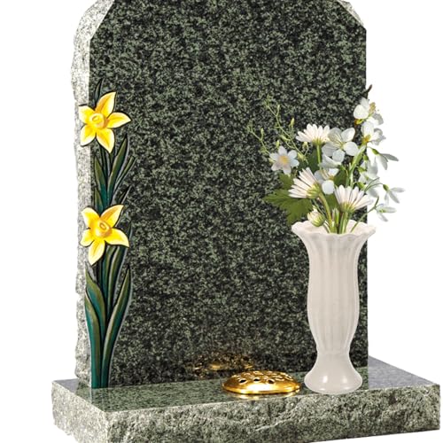 Jarrón conmemorativo de cerámica beige resistente para cementerio 7