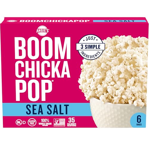Angie's BOOMCHICKAPOP Sea Salt Microwave Popcorn, 3.29 oz.,
