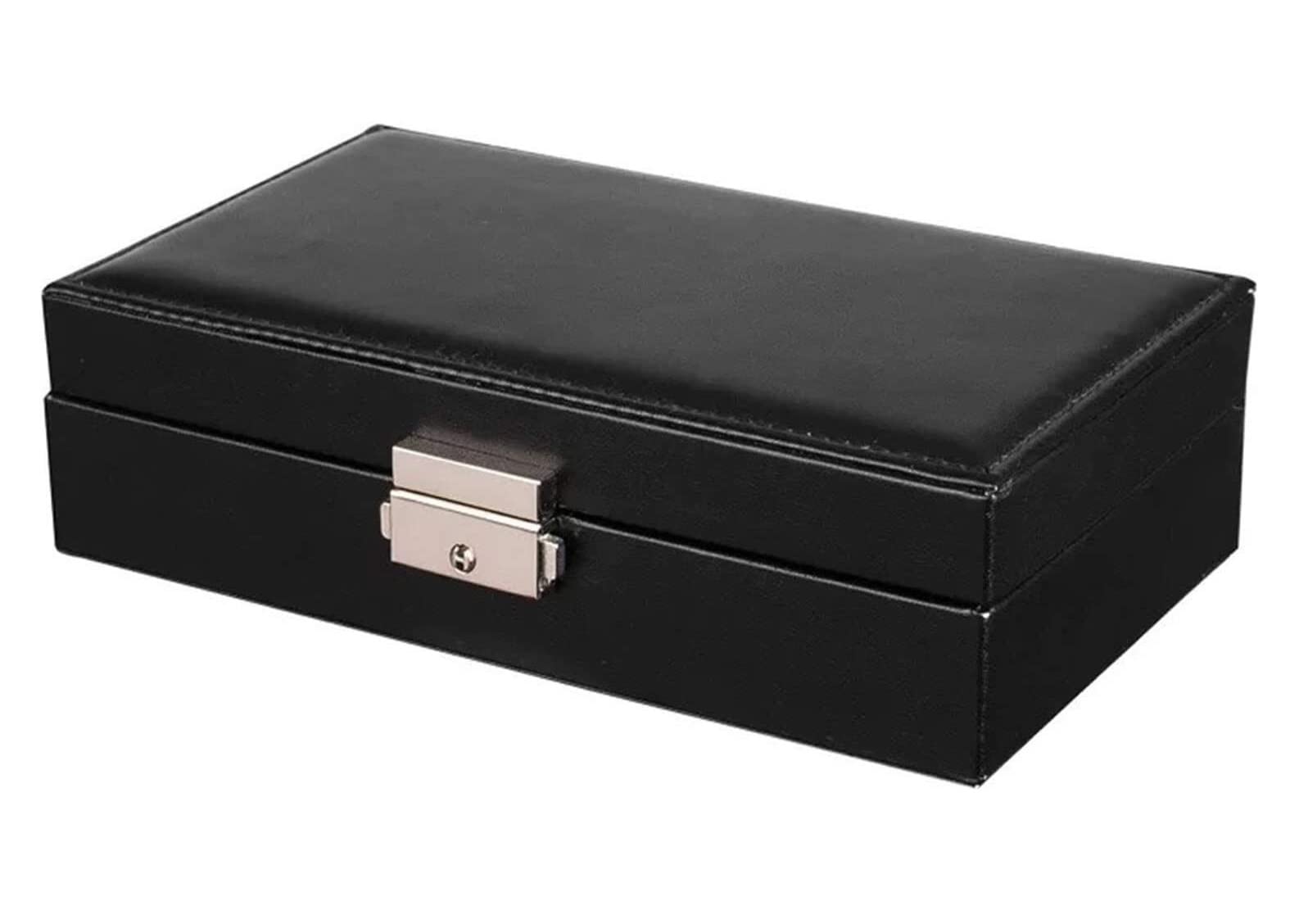 Joyero Joyero de Piel sintética para Mujer, Organizador de Joyas con Cerradura para Pendientes, Pulseras, Anillos, joyeros, Estuche de Almacenamiento, Organizador de Joyas