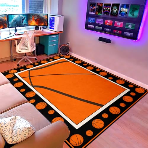 Basketball Rug for Bedroom - Basketball Rug Sports Carpet Rugs, 3'×5'