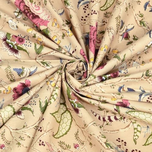Image of Living Roots Ethnic Jaipur Block Print Double Cotton Bedsheet & 2 Pillow Covers, for Mattress Upto 6 inches Thick, No Colour Bleeding, Yellow Colour, King Size 90 * 108 inches, 120TC (617-A)