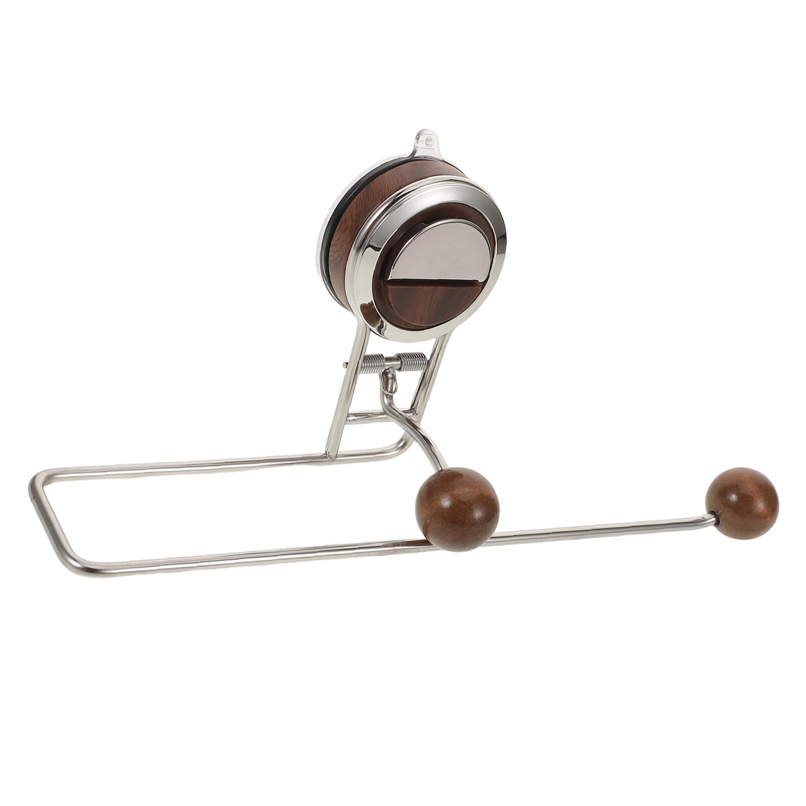 VANZACK Portarrollos Cocina con Ventosa Fuerte Soporte Metálico Colgante Rústico para Papel de Cocina Toallas y Paños Organizador sin Taladro para Baño y Gabinete Color Nogal