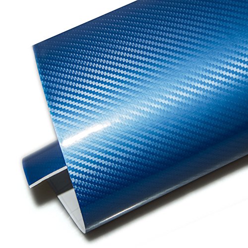 HOHOFILM - Vinilo de Fibra de Carbono Azul Claro con liberación de Aire para automóviles, autoadhesivos, calcomanías de Interior
