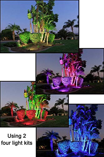 Vivacolor By Jaycee Products Bluetooth Rgb Smart Landscape Light Kit With Transformer, Low Voltage 24V, 48W Total, Smartphone Controlled, Outdoor Garden Lights, Color Changing Lights #TOP2