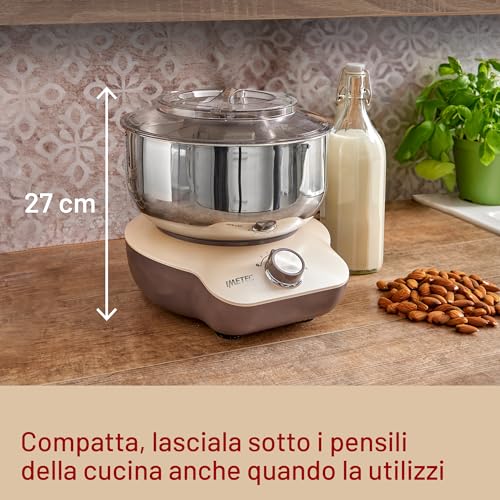 Imetec CakeLover, Impastatrice Planetaria di 5L per Torte, Dolci, Pizza, Pane, Pasta – 1500 W, 6 Velocità, Ciotola in Acciaio Inox, Doppio Gancio, Fruste 4 Imetec CakeLover, Impastatrice Planetaria di 5L per Torte, Dolci, Pizza, Pane, Pasta – 1500 W, 6 Velocità, Ciotola in Acciaio Inox, Doppio Gancio, Fruste