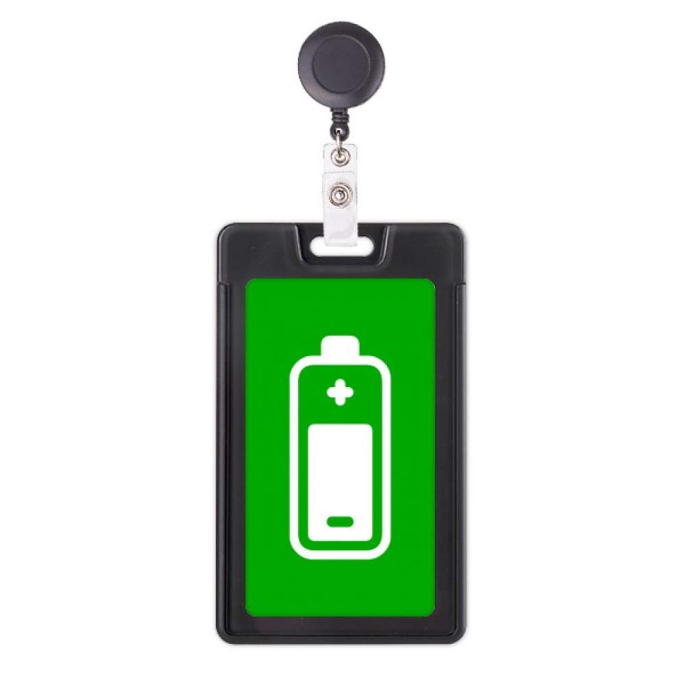 Étui pour badge rétractable Charge Green vert avec signalisation d'avertissement robuste