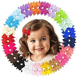 Hair Clips for Girls – 42PCS Fully Lined Hair Bows, Alligator Clips in 21 Color Pairs for Toddlers, Kids, and Teens