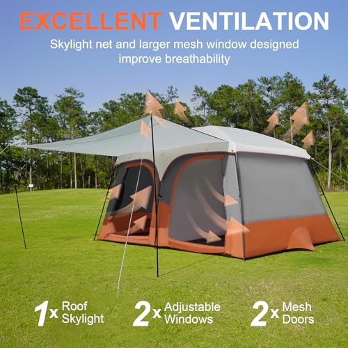 Vidalido Tents，3-4 Person Camping Tent with Extended Vestibule，Weather Resistant Family Tents with Breathable Mesh Windows，Easy Install Waterproof Outdoor Tent for Backpacking and Camping Hiking by Vidalido - Image 4