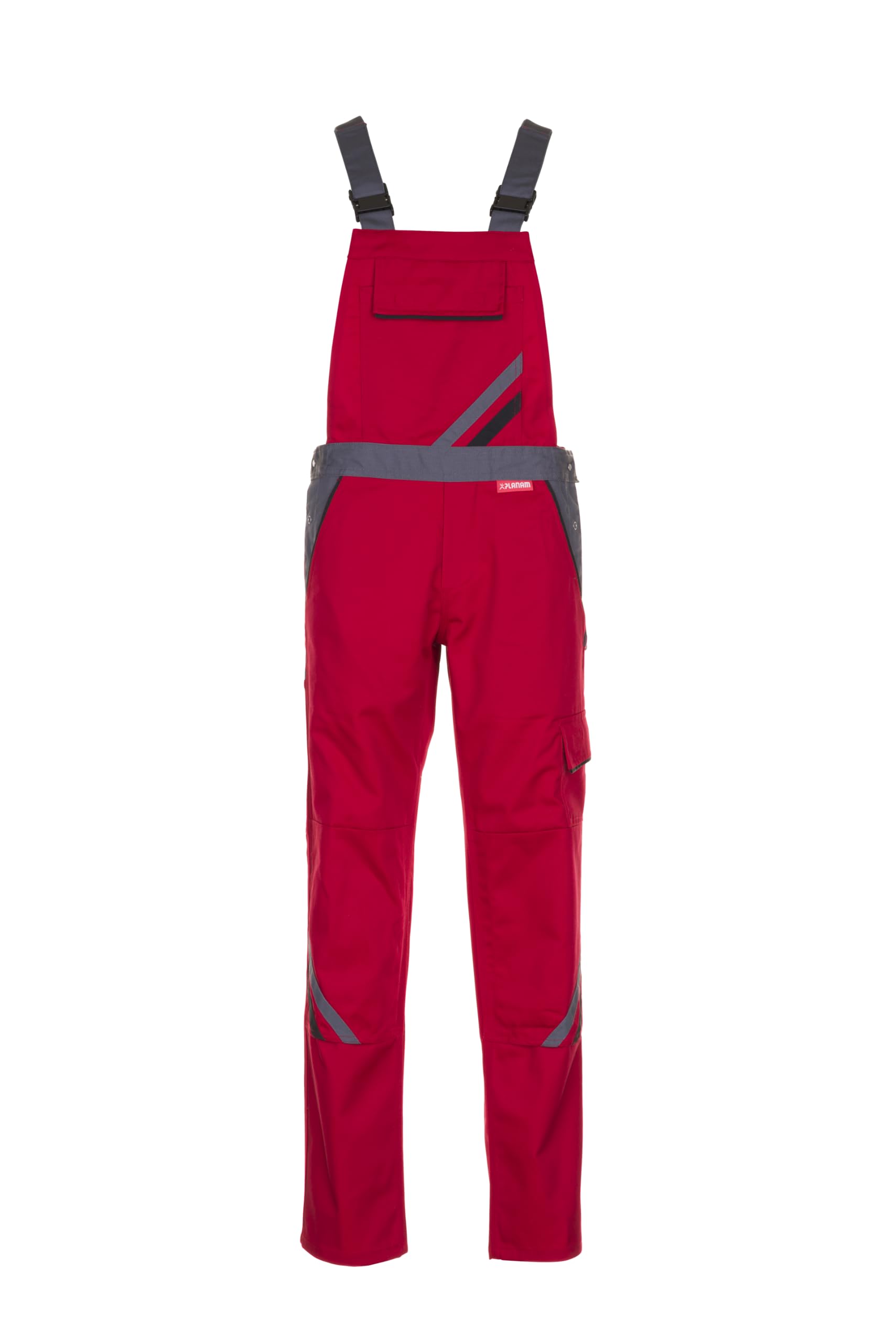 Planam Highline damskie ogrodniczki czerwone łupek czarne model 2392 - rozmiar 54