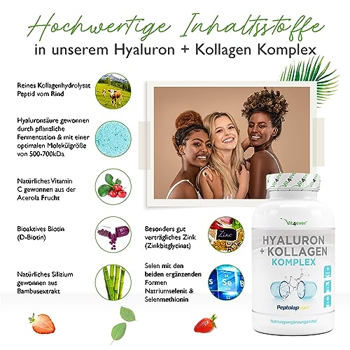 Hyaluron und Kollagen Kapseln von Vit4ever – 240 Stück