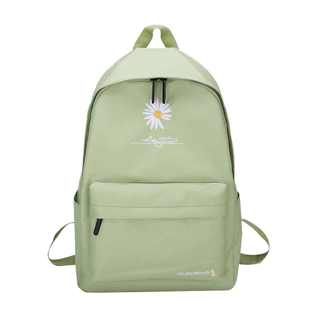 Wedhapy Women Backpack Shoulder Bag, Daisy Flower Embroidery School Bag for Teenage Girl Student Travel Daypack Bagpack backpack womens waterproof