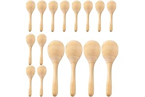 12-Piece Orff Hand Percussion Musical Instrument Set (Unfinished Wooden Maracas)