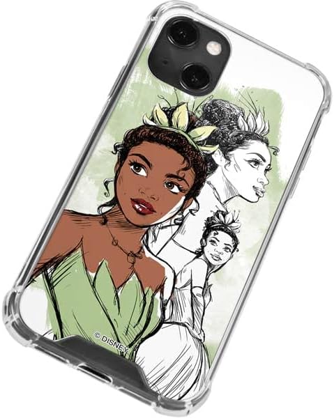 Skinit Clear Phone Case Compatible with iPhone 14 Plus - Officially Licensed Disney Princess Tiana Sketch Design