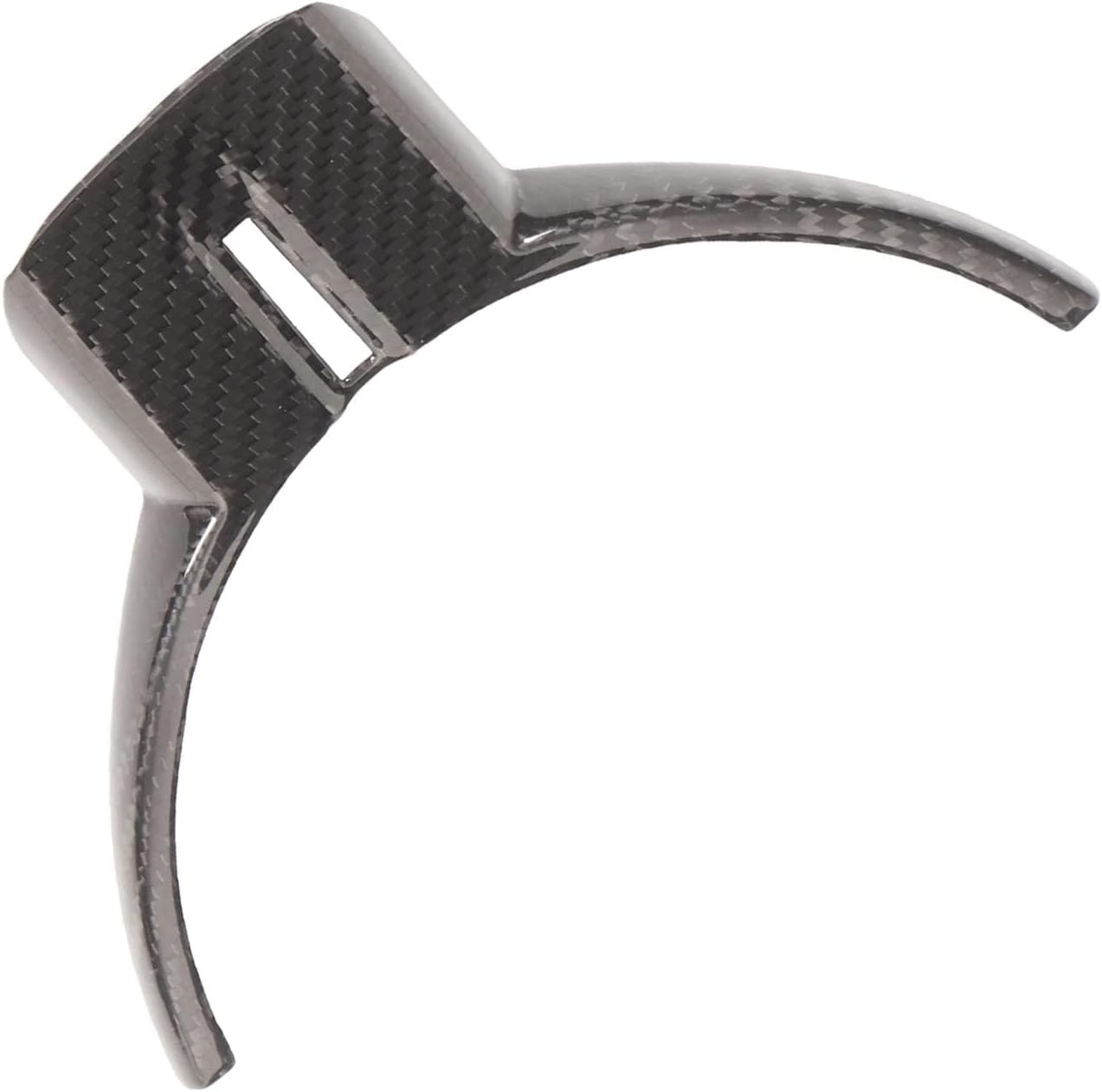 Aramox Steering Wheel Panel Trim, Car Steering Wheel Trim Genuine Carbon Fiber Interior Decoration Replacement for 2012‑2016