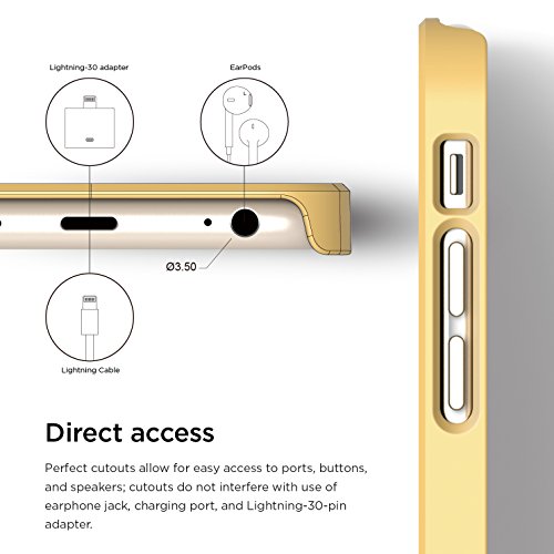 Elago® [Outift Matrix[Creamy Yellow/Dark Grey] - [Premium Hybrid Construction][Brushed Aluminum][Spark Design Award] - For Iphone 6/6S Plus #TOP5