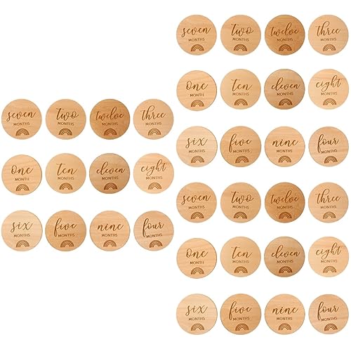 Cartes bois pour bébés de 36 pièces double face Toyvian pour photos de croissance