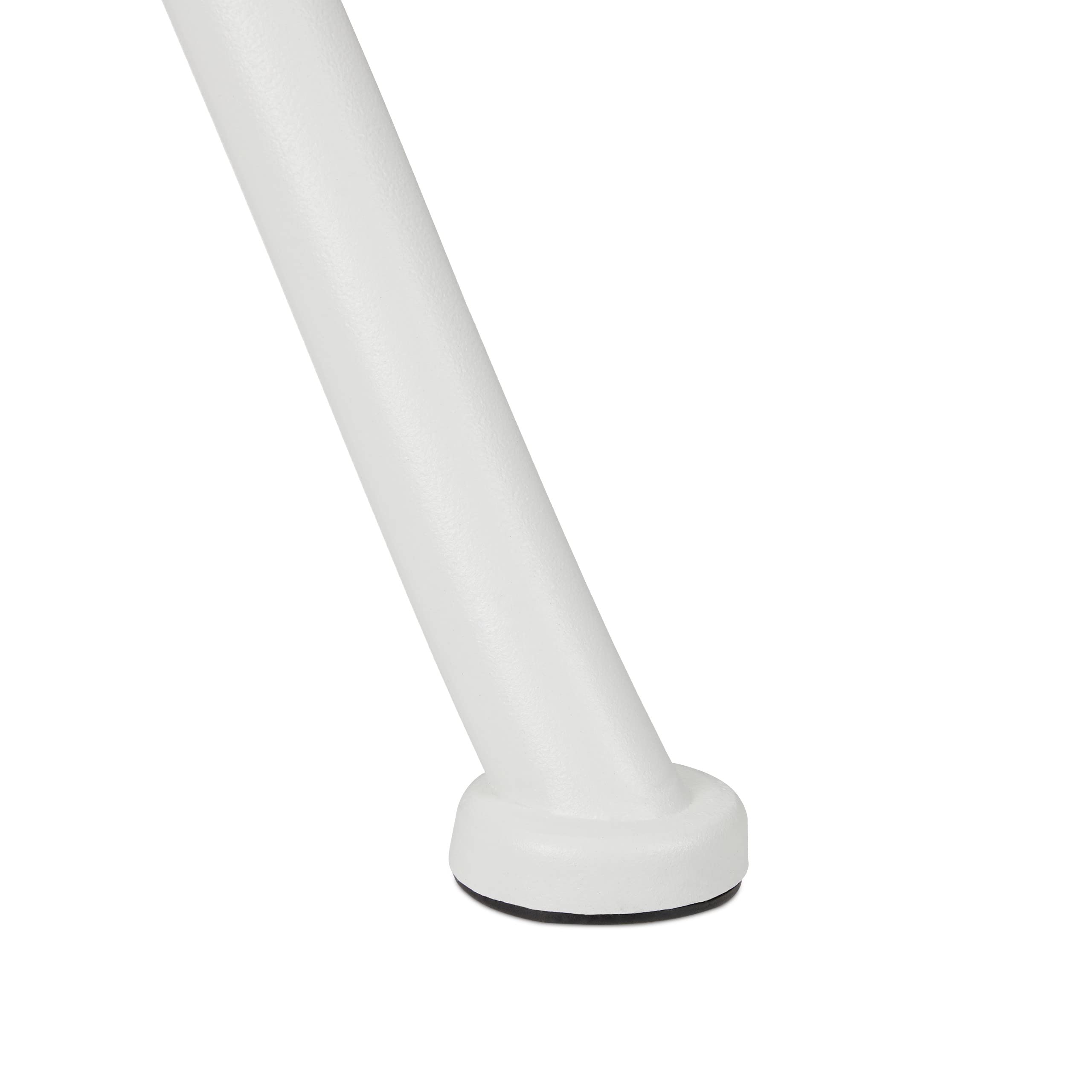 Relaxdays Tavolino da Giardino, con Foro per Ombrellone, in Acciaio Inox, Rotondo, Effetto Griglia, HxD 72x70 cm, Bianco