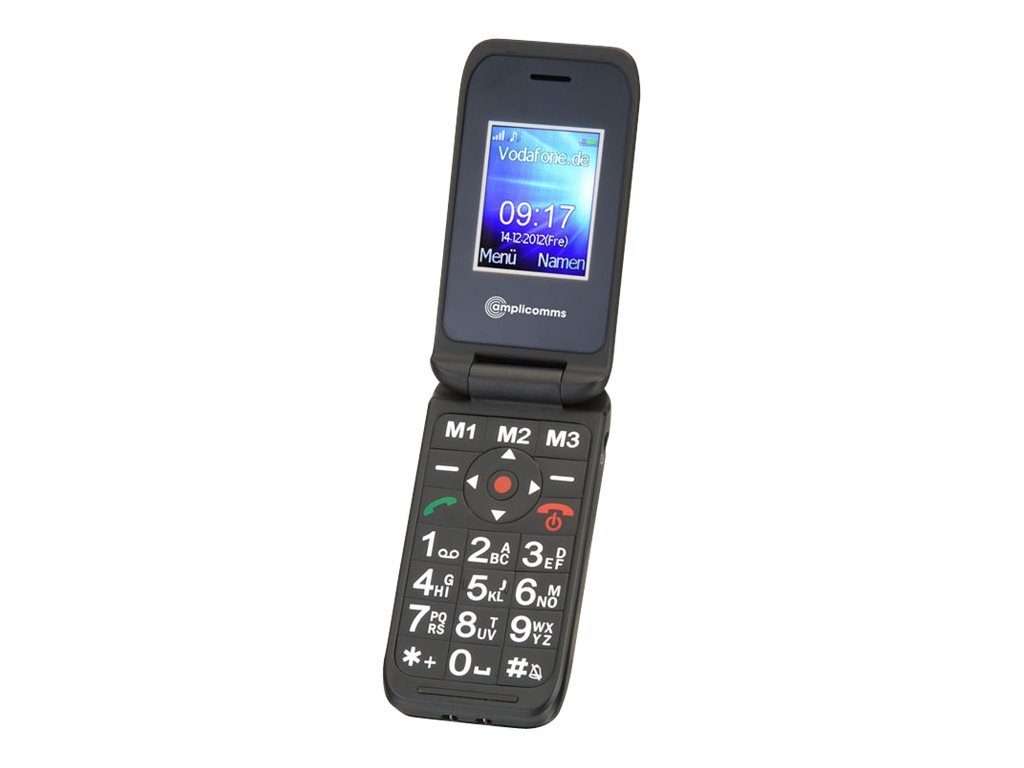 Amplicomms PowerTel M6700L, Großtasten-Handy mit Hörverstärkung 24/85 dB, schwarz
