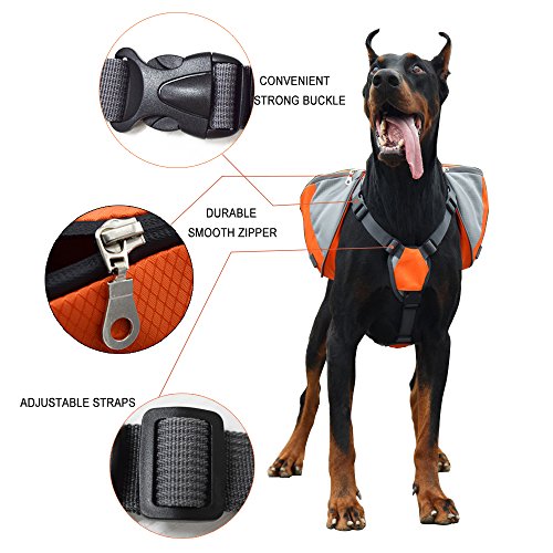Polyester-Dog-Saddlebags-Pack-Hound-Travel-Camping-Hiking-Backpack-Saddle-Bag-for-Small-Medium-Large-Dogs-Neon-GreenM