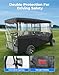 KEMIMOTO Golf Cart Enclosure, 6 Passenger Golf Cart Rain Cover, 600D Waterproof Driving Enclosure with Clear PVC Windshield for Extended Roof Golf