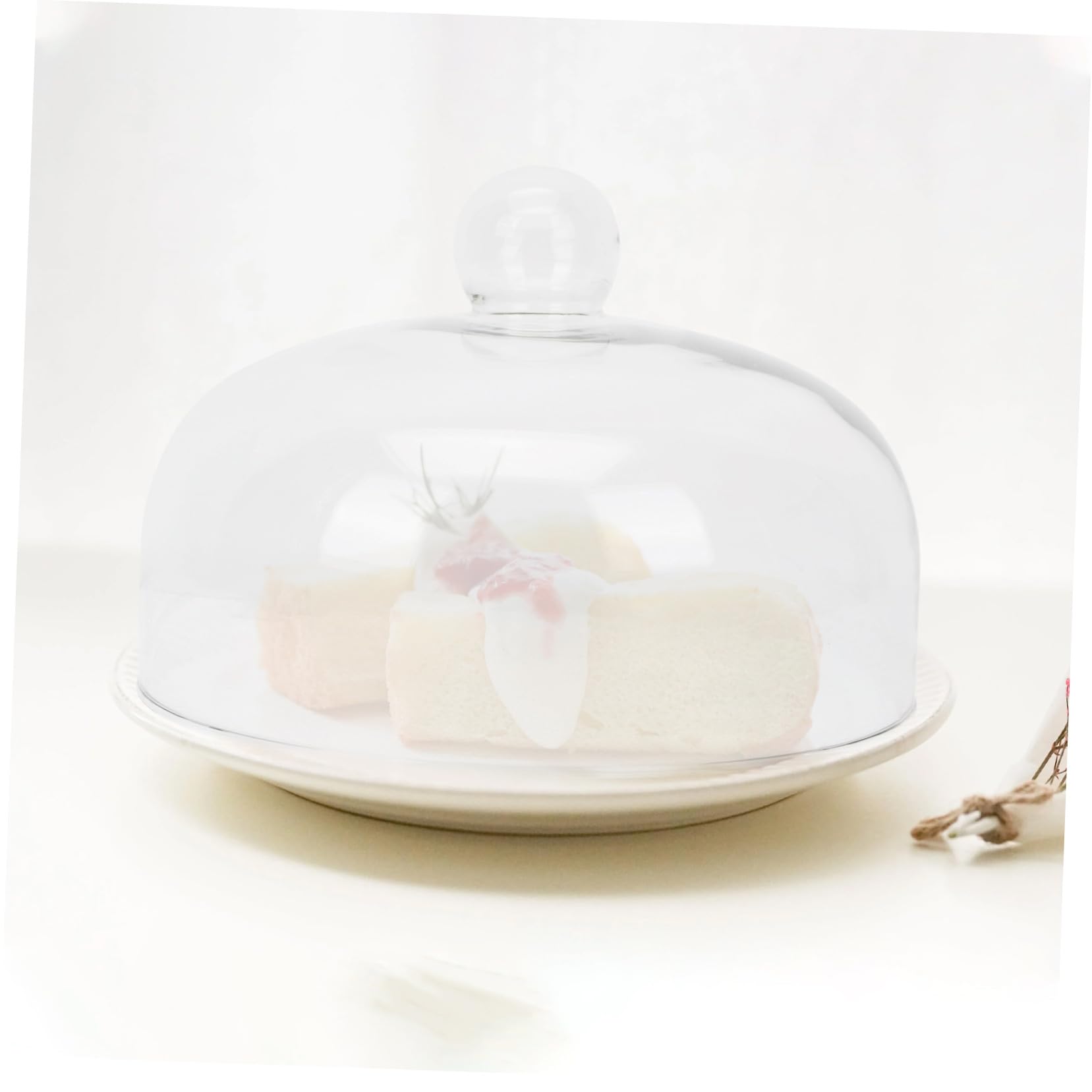 LIFKOME Tapa Protectora de Vidrio para Pasteles y Postres, Cubierta Antisalpicaduras para Microondas, Diseño Transparente para Uso en Cocina Familiar