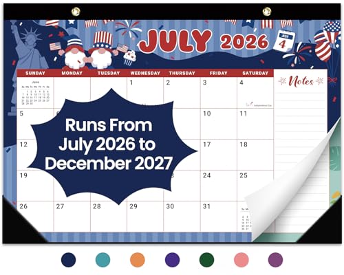 Image of Taja Desk Calendar 2026-2027, Jul 2026-Dec 2027, 18-Month, 17 inch x 12 inch