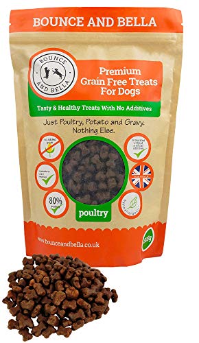 Bounce and Bella Grain Free Dog Training Treats - 800 Tasty & Healthy Treat Pack - 80% Fresh Poultry Meat, 20% Potato & Sweet Potato - Hypoallergenic Treats for Dogs with Sensitive Stomachs