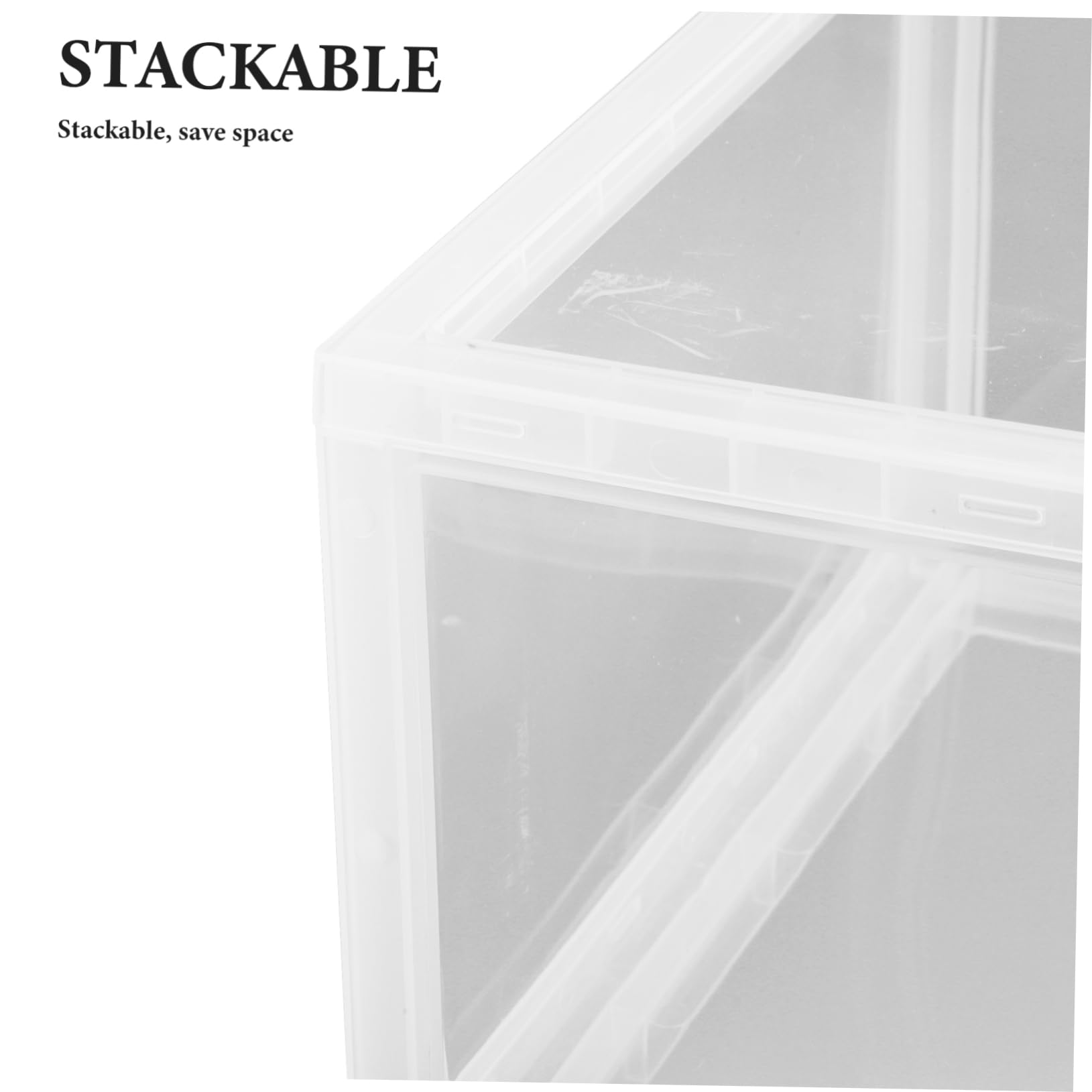 Zerodeko Organizador de Zapatos Acrílico con Puerta Lateral Magnética Caja de Almacenamiento Apilable Que Ahorra Espacio para La Entrada
