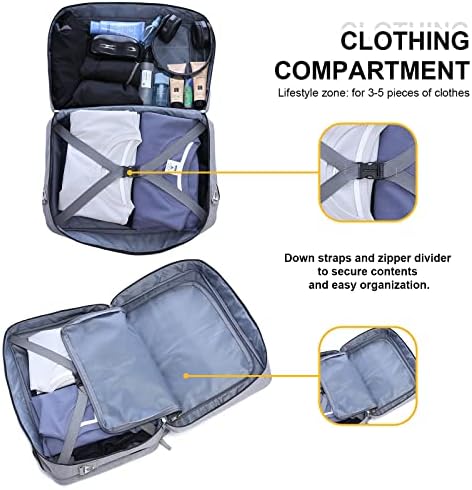 Sucipi Weekender Bag Personal Item Carry On Bag for Spirit Airlines Large Travel Duffle Bag,Gray 4 Sucipi Weekender Bag Personal Item Carry On Bag for Spirit Airlines Large Travel Duffle Bag,Gray