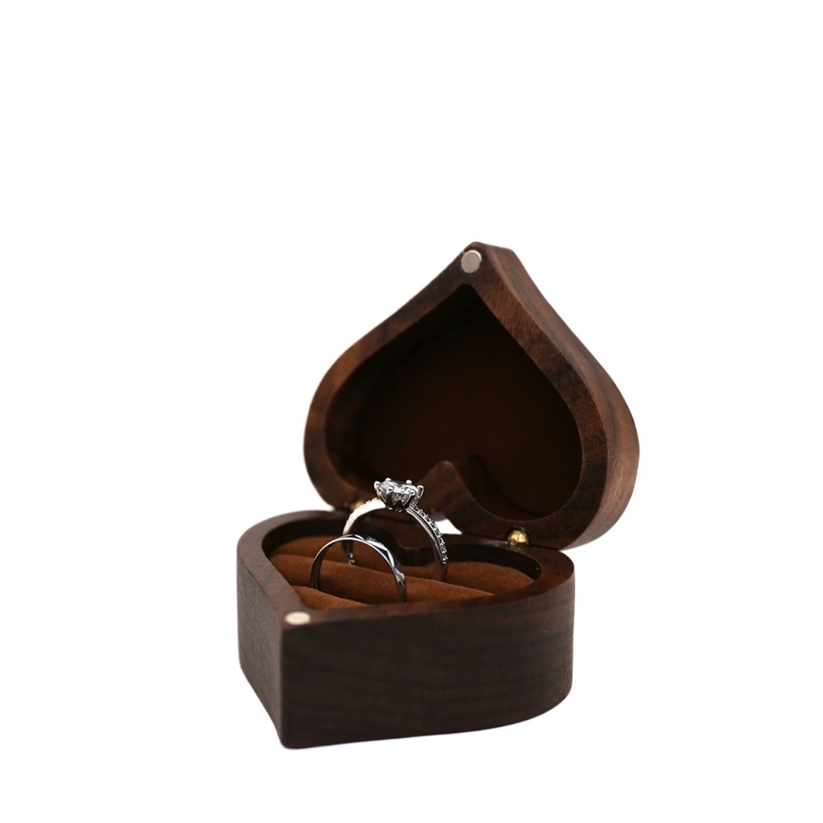 LCKKJHG Wedding Ring Box Heart-shaped Wooden Jewelry Box Proposed Jewellery Case Wedding Display Storage Organizer Earring Ring Necklace(Color 06,NO ENGRAVING)