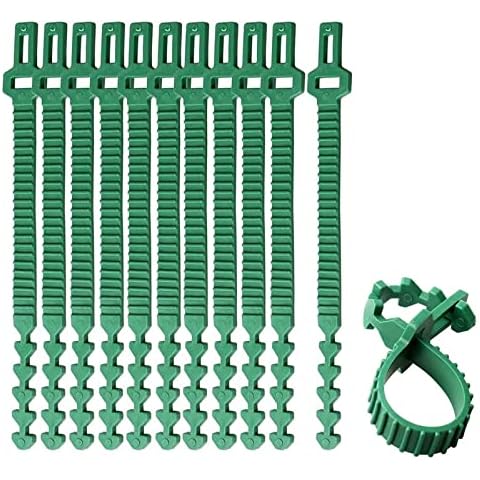 Plant Ties Adjustable 24 cm Flower Ties Pack of 10 Green Plant Ties for Attaching Branches Set Twist Ties for Plants, Stabilising Universal Binder for Tomatoes Shrub Plants Support Cover