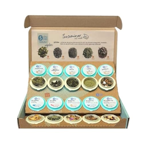 Shuyao Teebox für Grüner Tee Verkostung im Teeseminar - finde Grüntee Favoriten & erfahre alles rund um Grüner Tee - Tee Geschenkset 140g Tee lose in Spitzenqualität für Teekenner und Neueinsteiger Cover