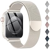 [OULUOQI] コンパチブル アップルウォッチバンド 38mm 40mm 41mm 42mm 44mm 45mm 46mm 49mm コンパチブル Apple Watch バンド ステンレス マグネット ベルト 通気 長さ調節 男女兼用 メッシュ スポーツ Watch Series 11/10/9/8/7/6/5/4/SE3/SE2/Ultra3 に対応