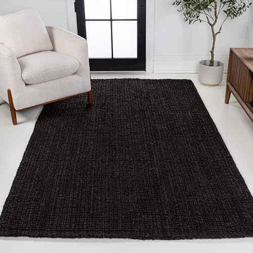 JONATHAN Y Pata Hand Woven Chunky Jute Black Indoor Area