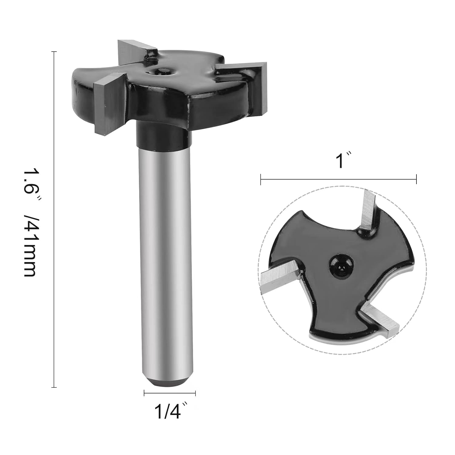 CNC Spoilboard Surfacing Router Bits 1/4 inch Shank 1inch Cutting Diameter Slab Flattening Router Bit Planing Bit Wood Planing Bit Planer Perfectly forSurfacing Surfacing Router bits (Carbide)