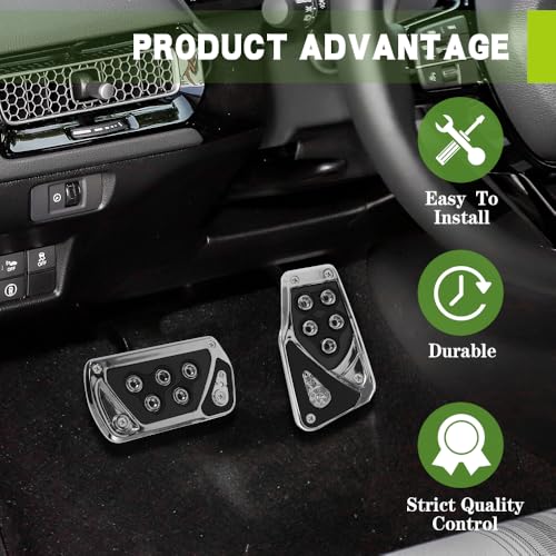 Zufoty 2PCS Car Pedal Pads, Foot Pedals Rest Plate Kits, Nonslip Car Pedal Pads, Anti-Slip Accelerator and Brake Pedal, Car Pedal Accessories Fit for Automatic Vehicles - Thumbnail 7